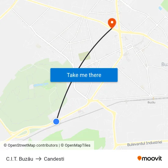 C.I.T. Buzău to Candesti map