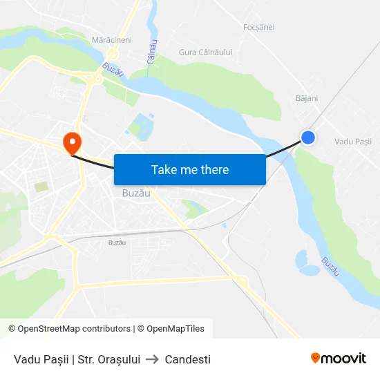 Vadu Pașii | Str. Orașului to Candesti map