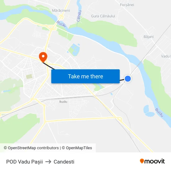 POD Vadu Pașii to Candesti map