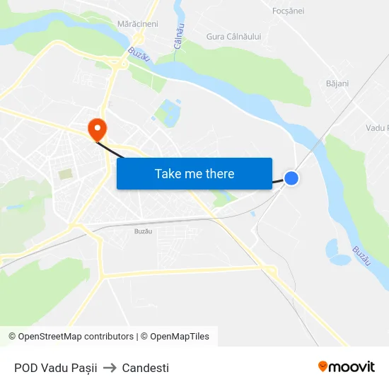 POD Vadu Pașii to Candesti map