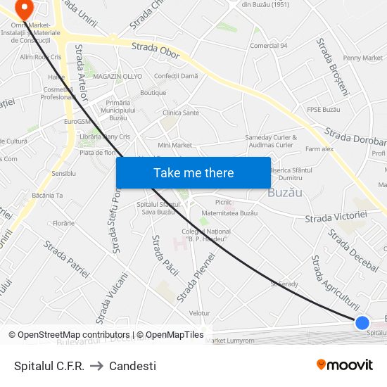 Spitalul C.F.R. to Candesti map