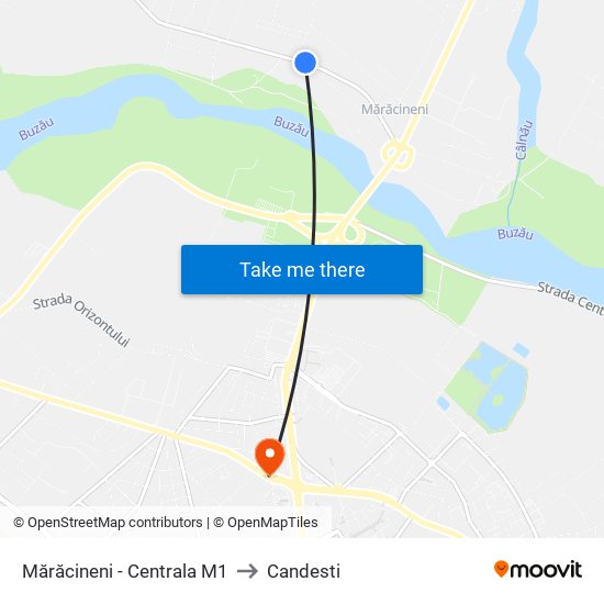Mărăcineni - Centrala M1 to Candesti map