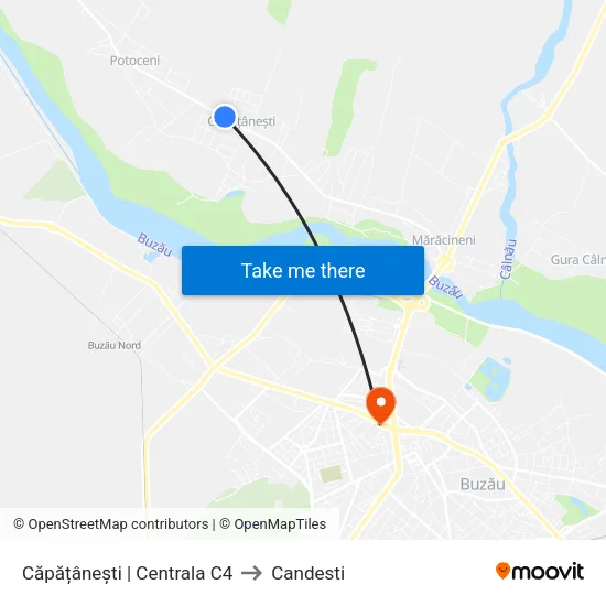 Căpățânești | Centrala C4 to Candesti map