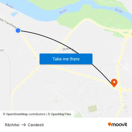 Răchitei to Candesti map