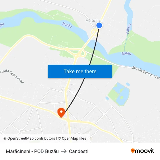 Mărăcineni - POD Buzău to Candesti map