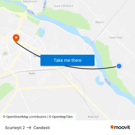 Scurtești 2 to Candesti map