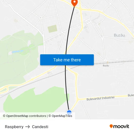 Raspberry to Candesti map