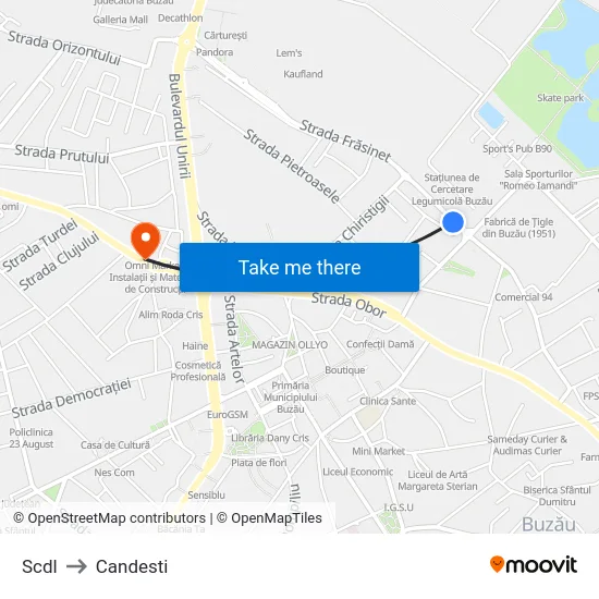 Scdl to Candesti map