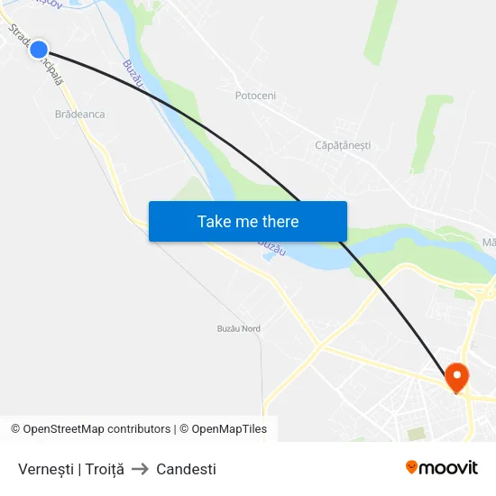 Vernești | Troiță to Candesti map