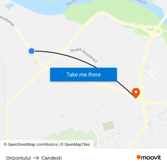 Orizontului to Candesti map