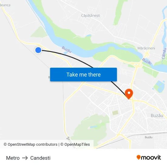 Metro to Candesti map