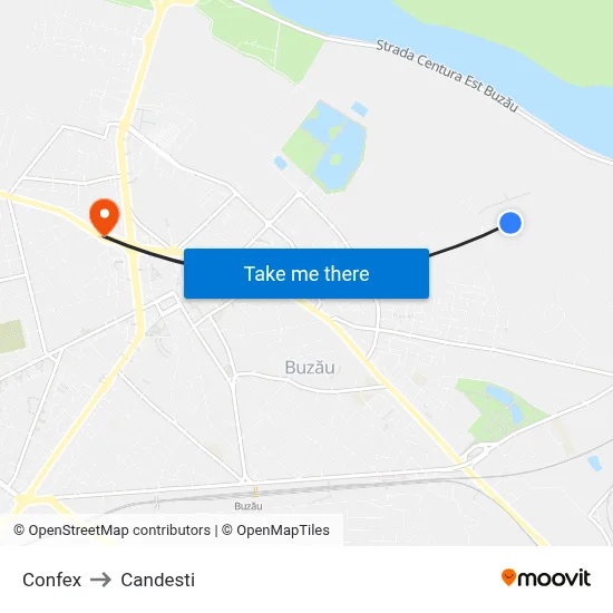 Confex to Candesti map