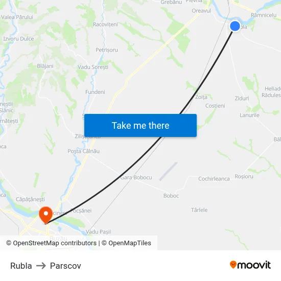 Rubla to Parscov map
