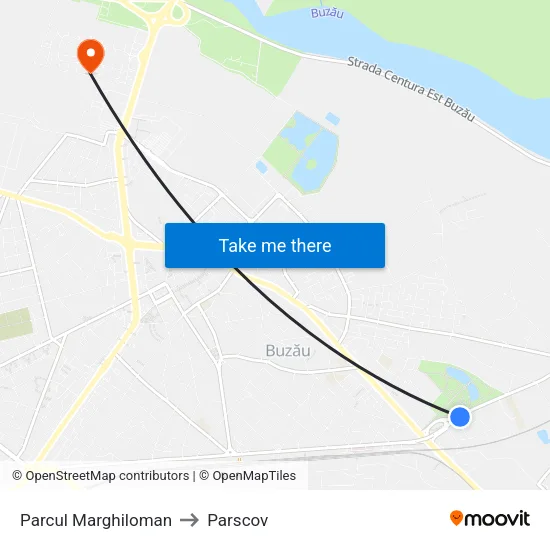 Parcul Marghiloman to Parscov map