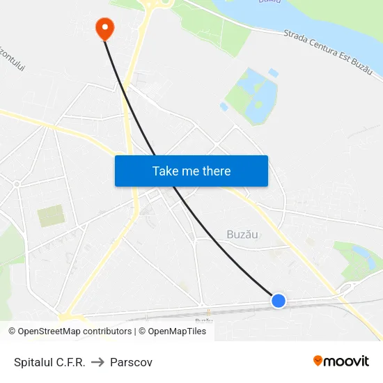 Spitalul C.F.R. to Parscov map