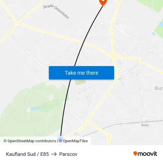 Kaufland Sud / E85 to Parscov map