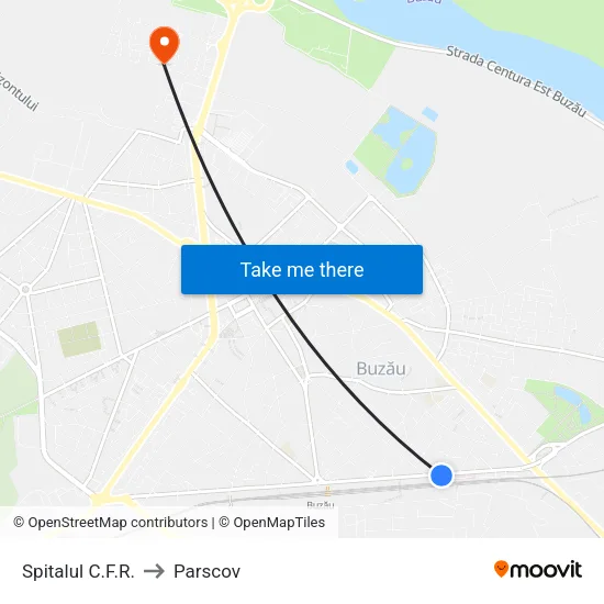 Spitalul C.F.R. to Parscov map
