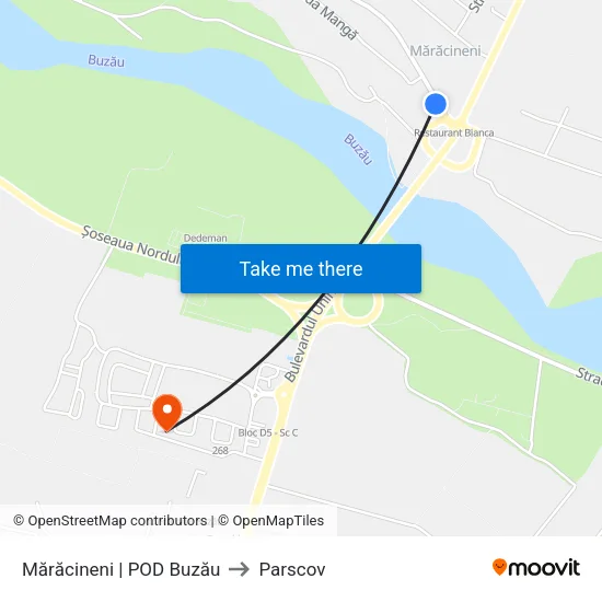 Mărăcineni | POD Buzău to Parscov map