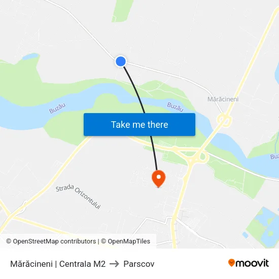 Mărăcineni | Centrala M2 to Parscov map