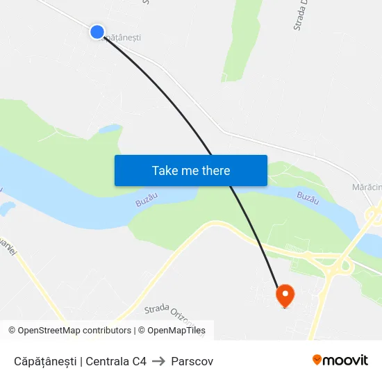 Căpățânești | Centrala C4 to Parscov map
