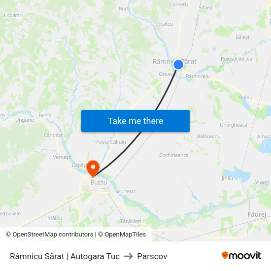 Râmnicu Sărat | Autogara Tuc to Parscov map