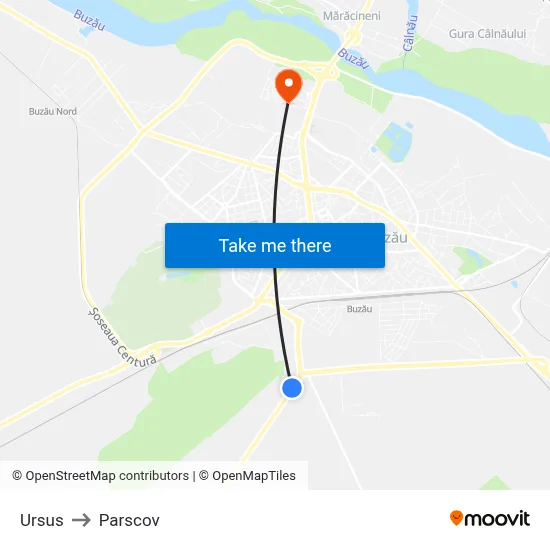 Ursus to Parscov map