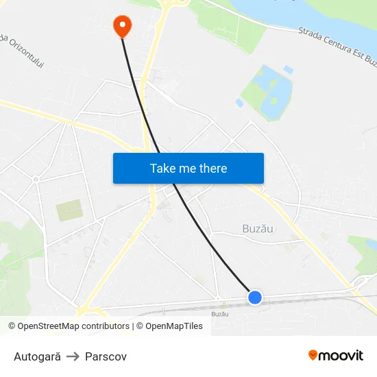 Autogară to Parscov map