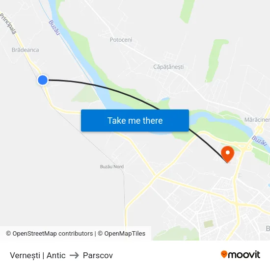 Vernești | Antic to Parscov map