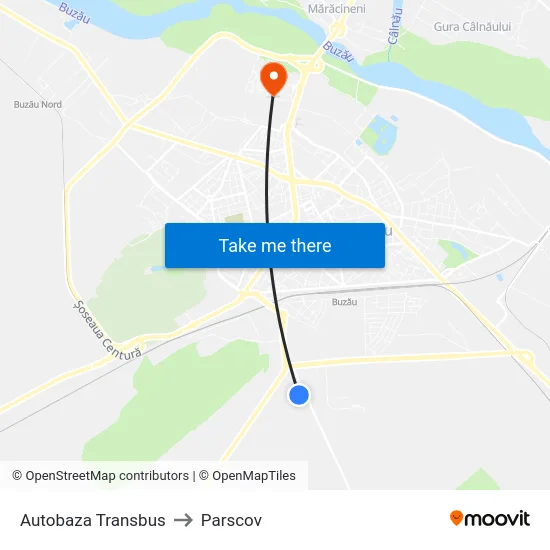 Autobaza Transbus to Parscov map