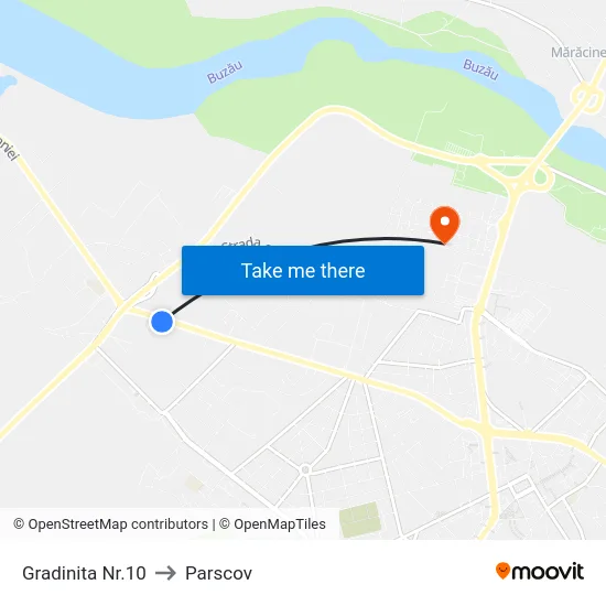 Gradinita Nr.10 to Parscov map