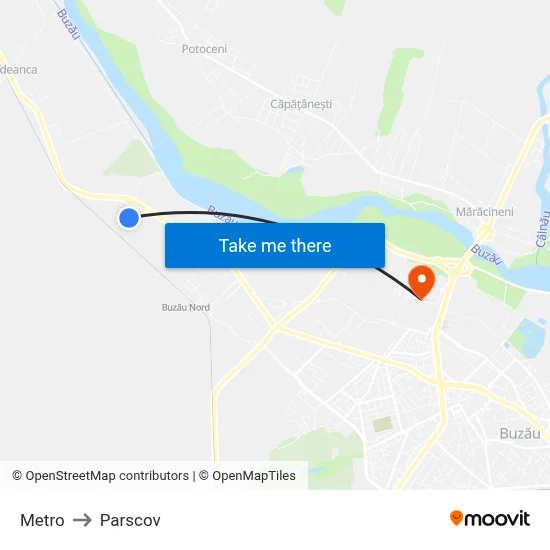 Metro to Parscov map