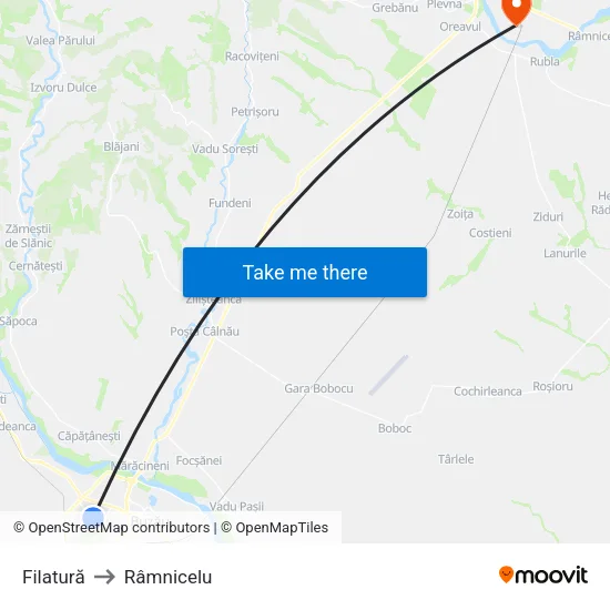 Filatură to Râmnicelu map
