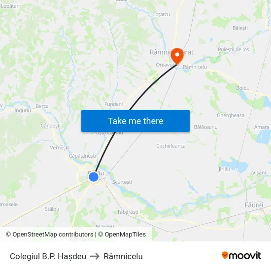 Colegiul B.P. Hașdeu to Râmnicelu map