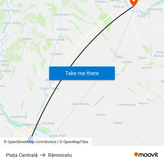 Piața Centrală to Râmnicelu map
