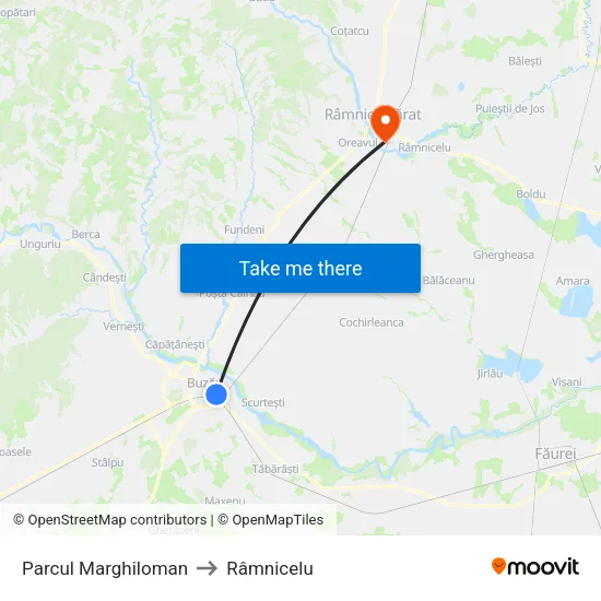 Parcul Marghiloman to Râmnicelu map