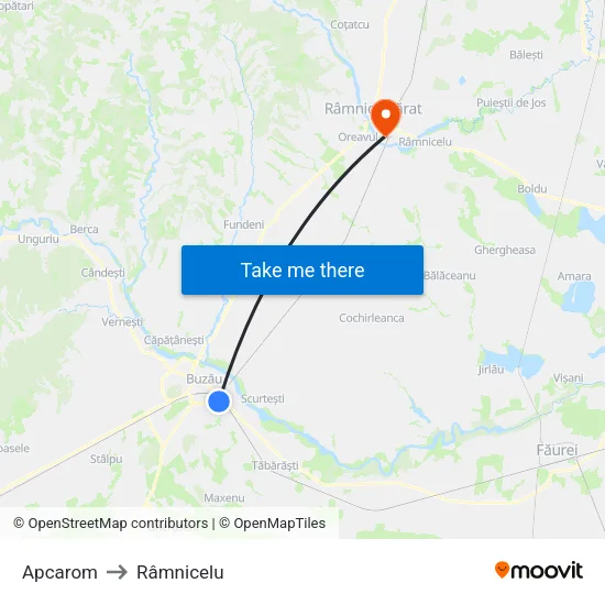Apcarom to Râmnicelu map