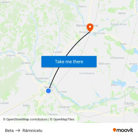 Beta to Râmnicelu map