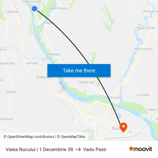 Valea Nucului | 1 Decembrie 38 to Vadu Pasii map