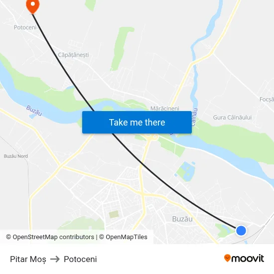 Pitar Moș to Potoceni map