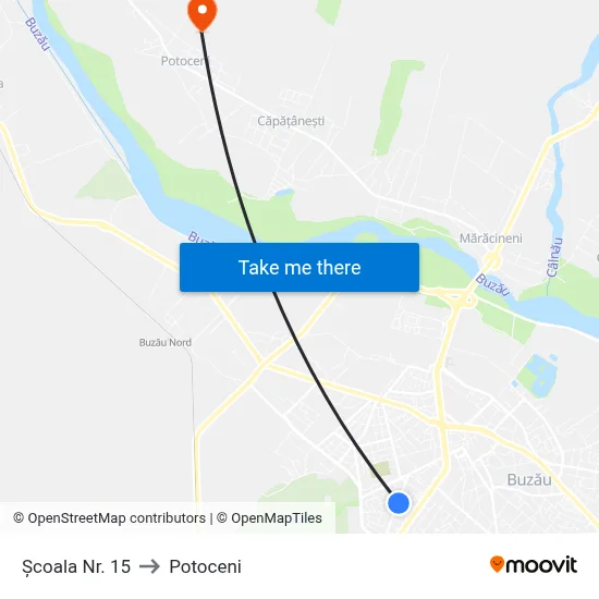 Școala Nr. 15 to Potoceni map