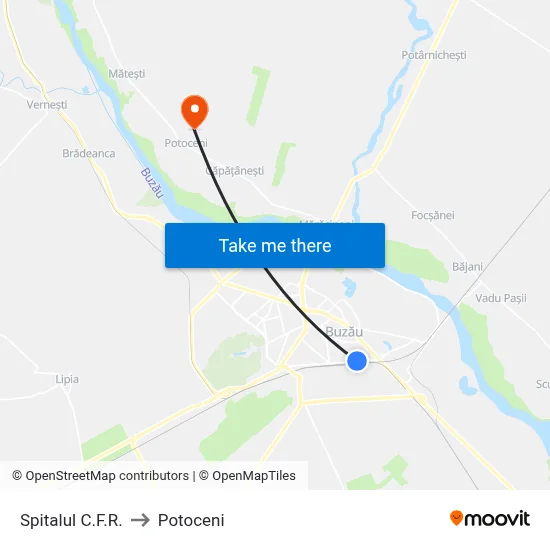 Spitalul C.F.R. to Potoceni map