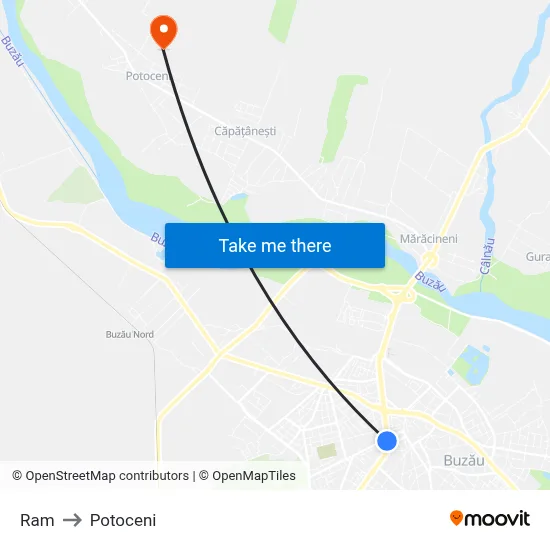 Ram to Potoceni map