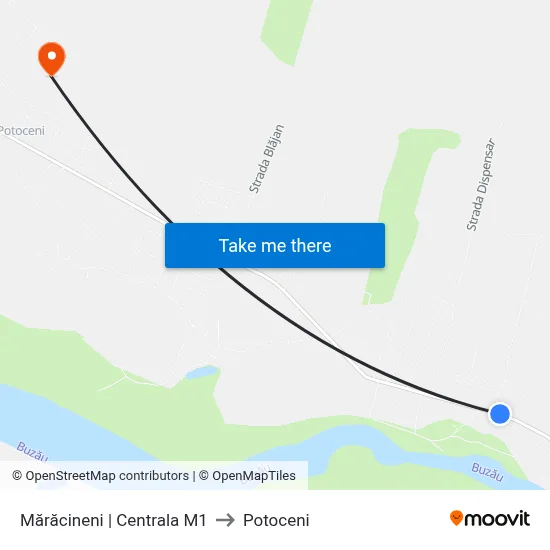Mărăcineni | Centrala M1 to Potoceni map