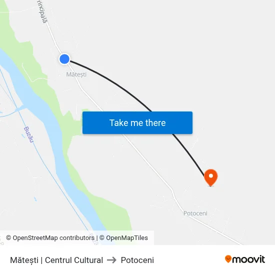 Mătești | Centrul Cultural to Potoceni map