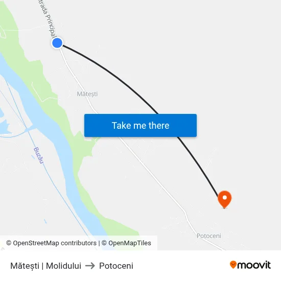 Mătești | Molidului to Potoceni map