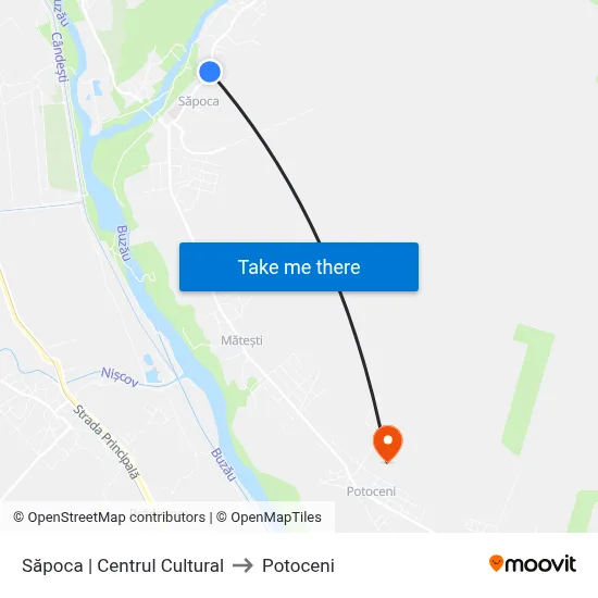 Săpoca | Centrul Cultural to Potoceni map