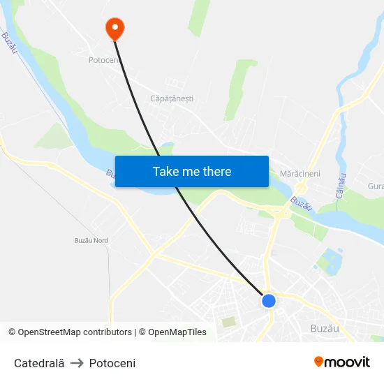 Catedrală to Potoceni map