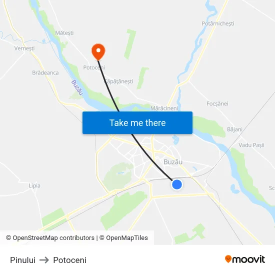 Pinului to Potoceni map