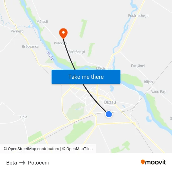Beta to Potoceni map