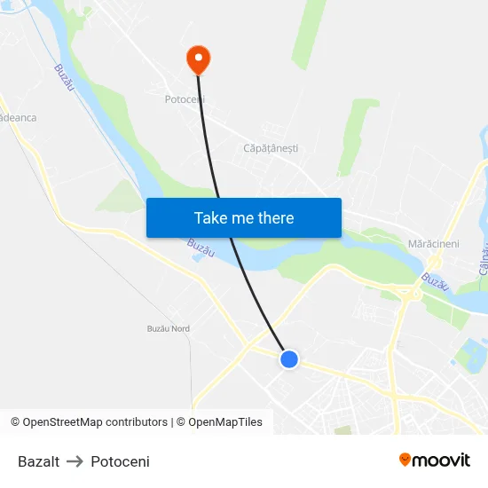 Bazalt to Potoceni map